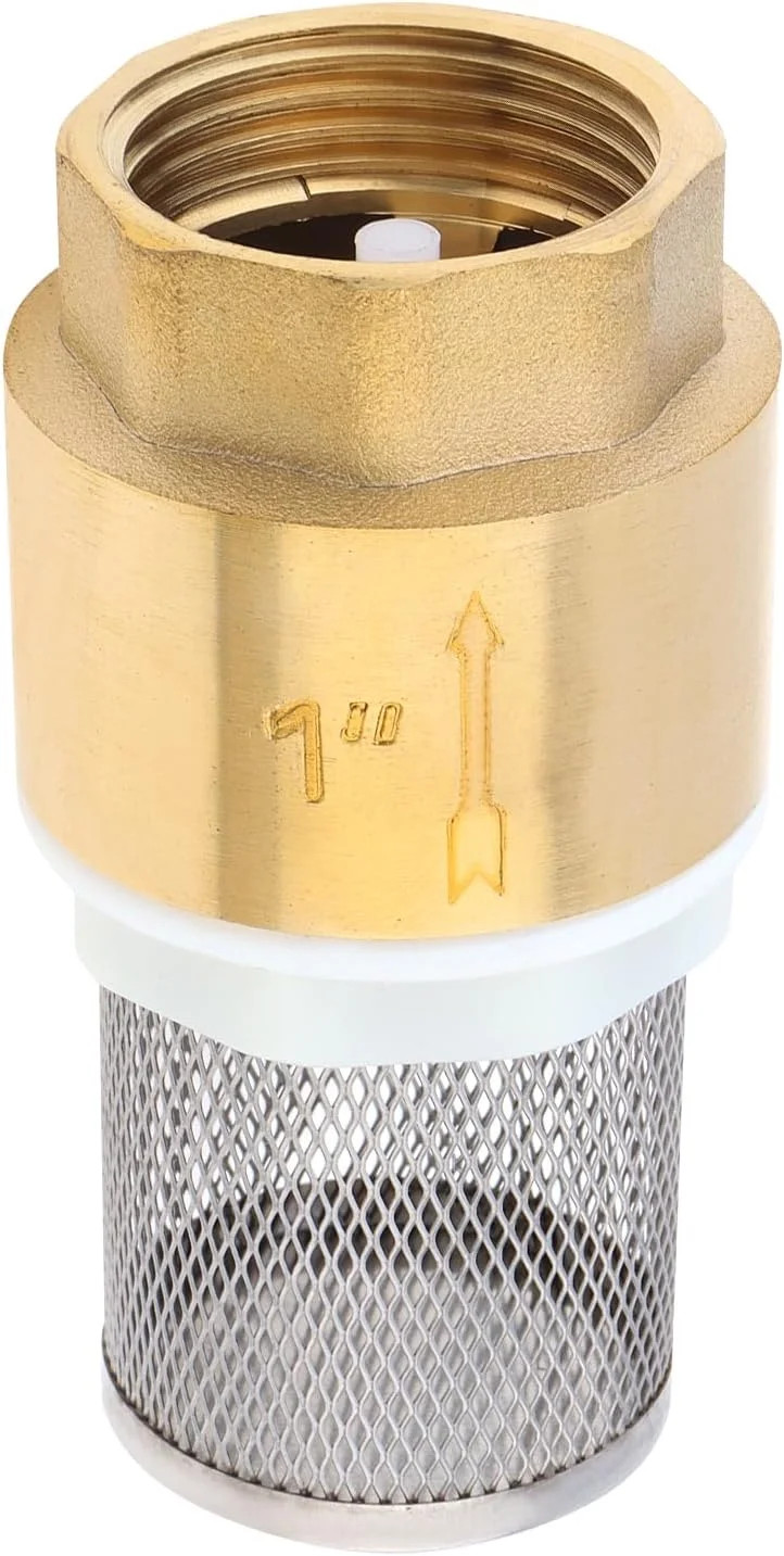 Foot Valve 1", PNXKTXO DN25 Brass Check Valve Water Pump Bottom Valves Foot Valv