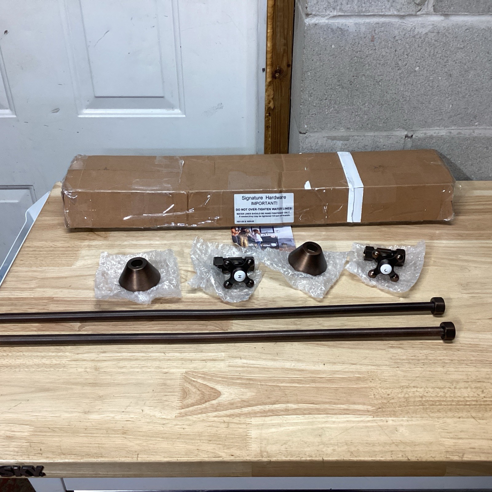 Signature Hardware NB-091ORB-U Deck-Mount Supply Lines with Cross Handle Stops