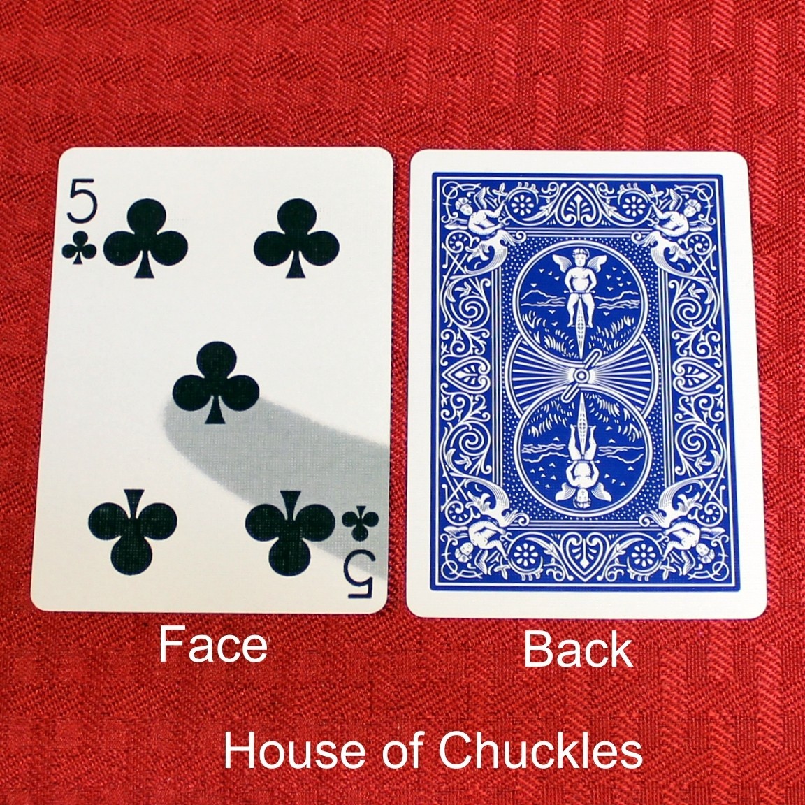 5 of Clubs / Thermal Fingerprint, Bicycle Printed Gaff Card, Blue