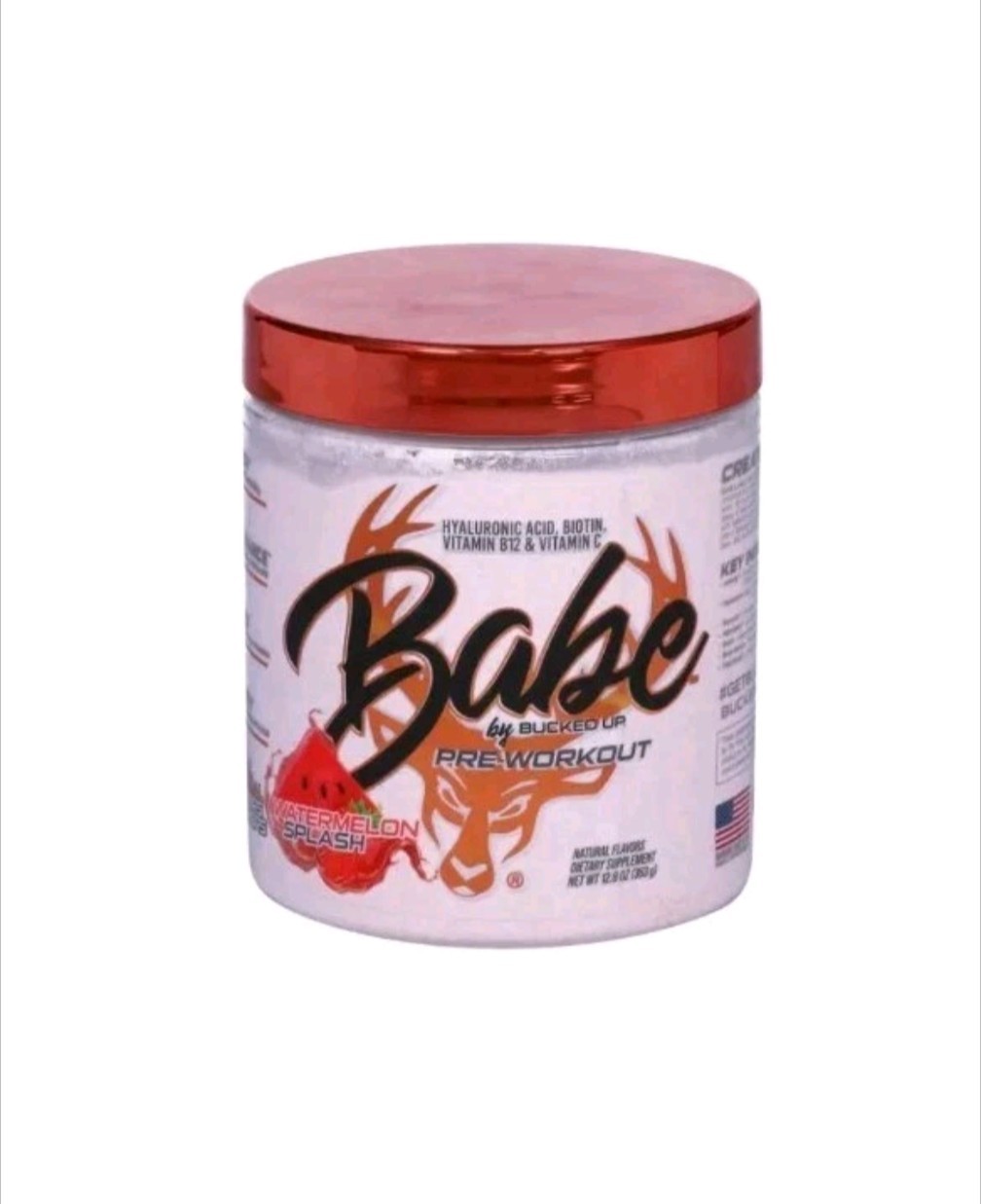 Babe By Bucked Up Pre-Workout Energy Powder Watermelon Splash Size: 12.8 oz 4/27