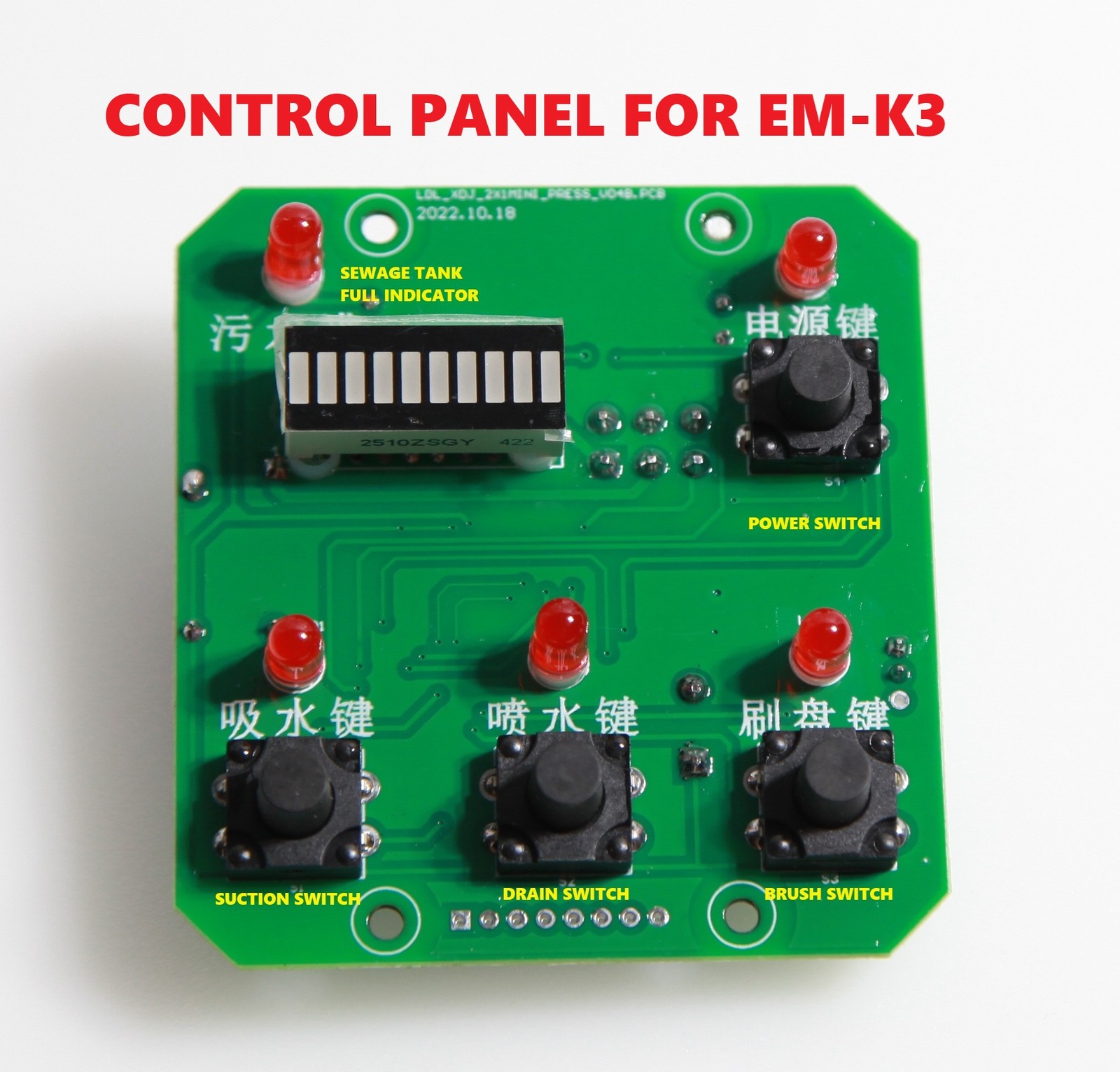 Factory Original Replacement Control Panel fit EmotorK3 EM-K3 K3 Floor Scrubber