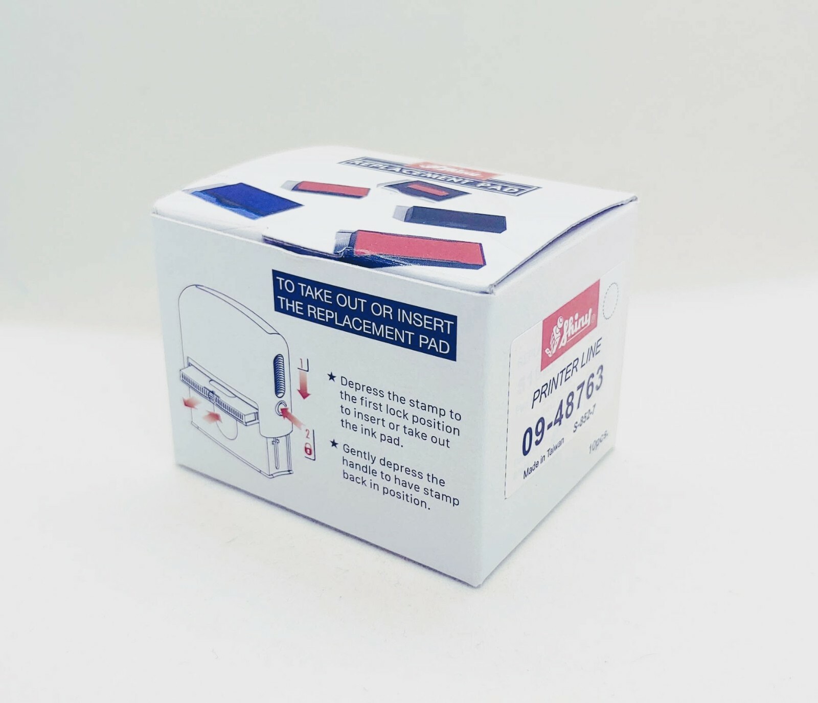Shiny S-852 Replacement Ink Pad Blue Ink Box of 10 Pads