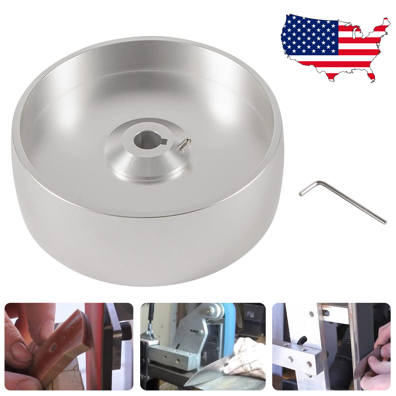 Belt Grinder 2x72 Wheel Set Knife Grinder 6" Drive Wheel Crowned With 5/8" Hole