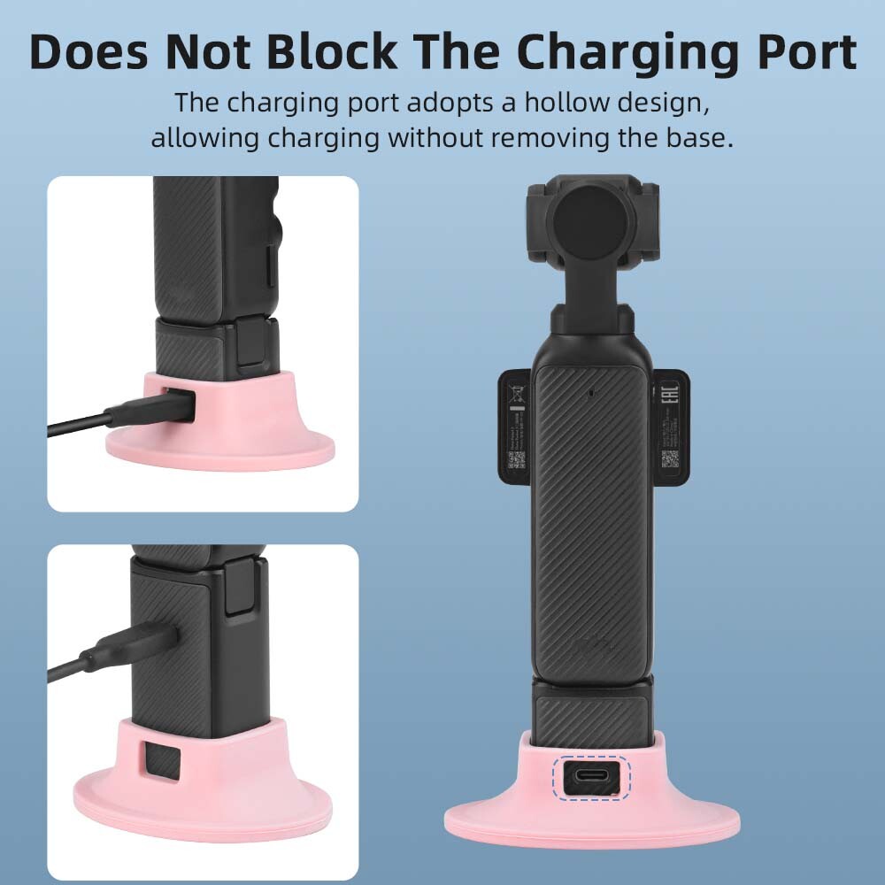 For DJI Osmo Pocket 3 Pink Silicone Desktop Base Fixed Support Bracket Accessory