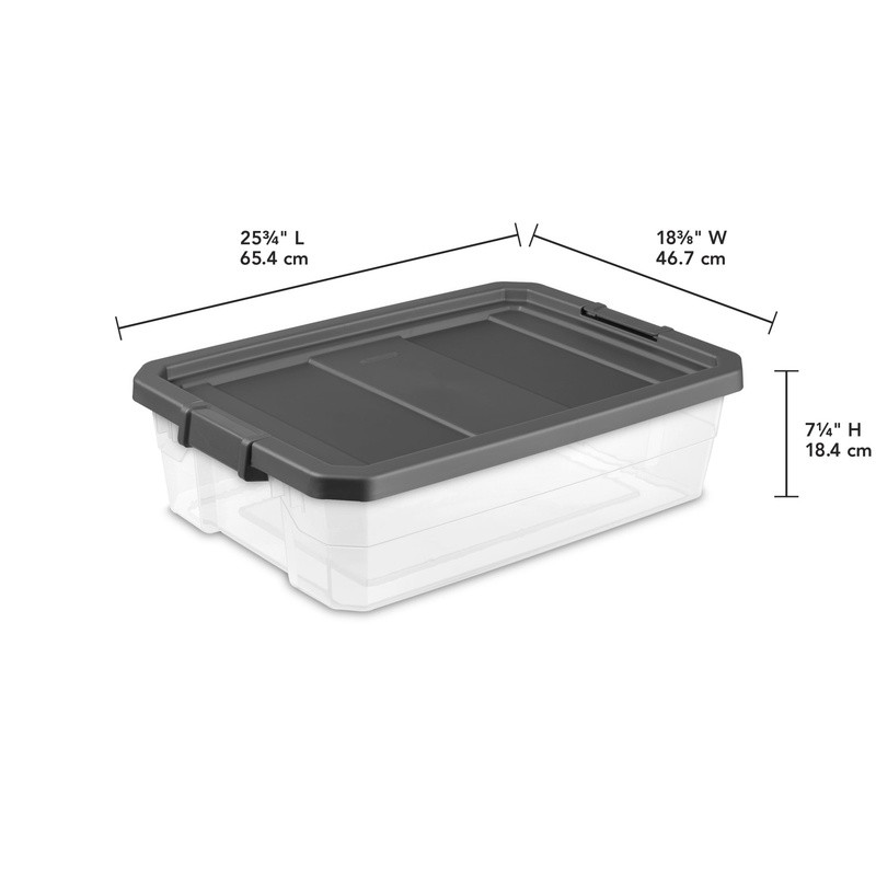 Durable Stackable Storage Bin W/ Secure Lid Closet Garage Basement Organization