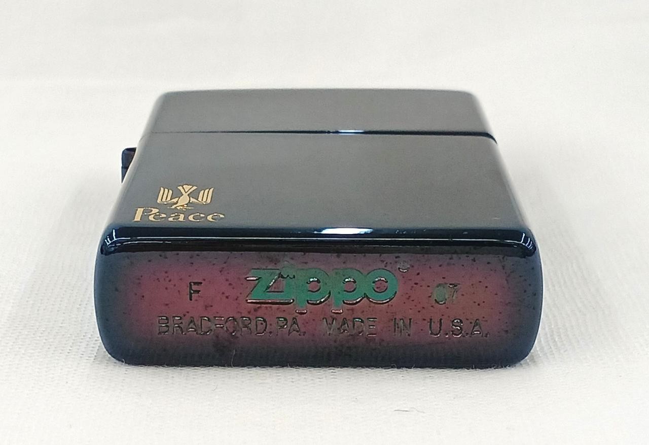 Zippo Peace 2007 Blue Titanium Lighter