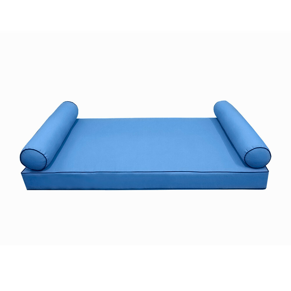 |SLIPCOVER ONLY|S5 Daybed Mattress Bolster Covers Contrast Pipe Trim Twin AD102