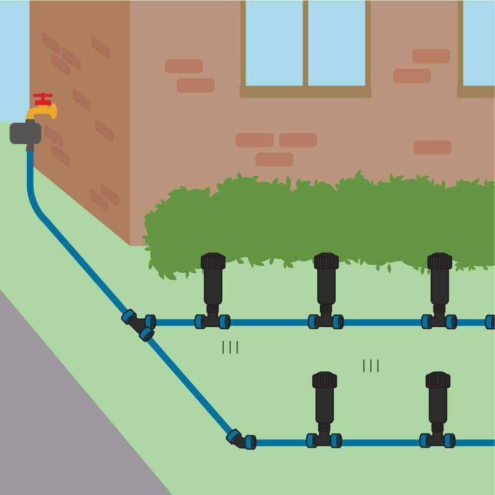 1/2'' Sprinkler System with Hose Faucet Timer Complete Automatic Watering Kit