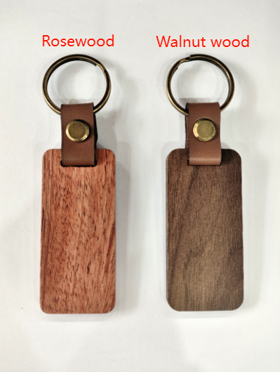 Wood and Leather Motivational Key Chains with Key Rings -Set of 2