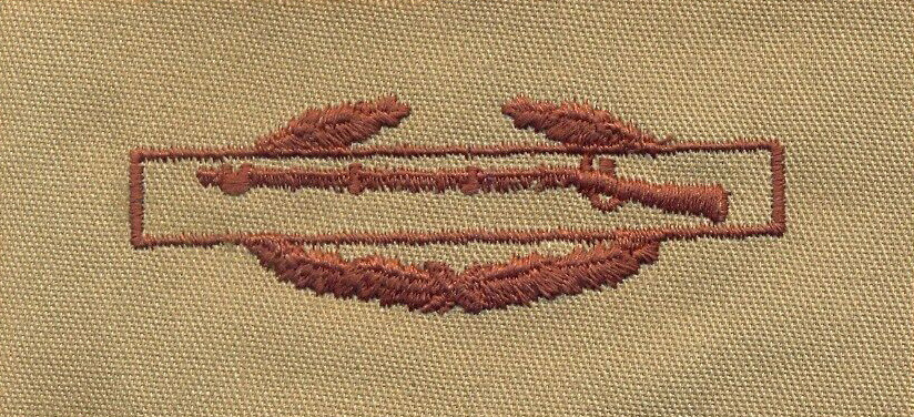Army CIB Combat Infantry Badge Award Desert Tan Sew-On Patch