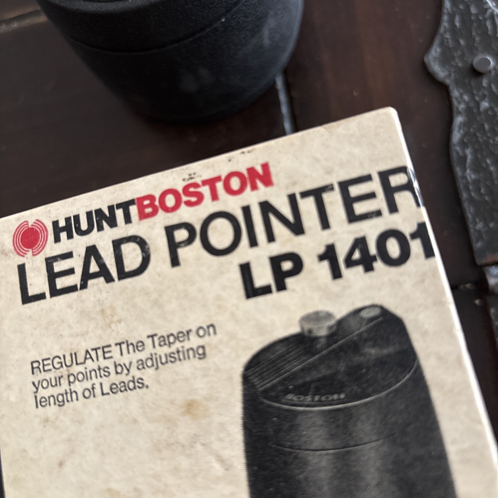 7A Hunt Boston Lead Pointer Sharpener LP 1401 USA w/ Box VTG Missing Part/ As Is