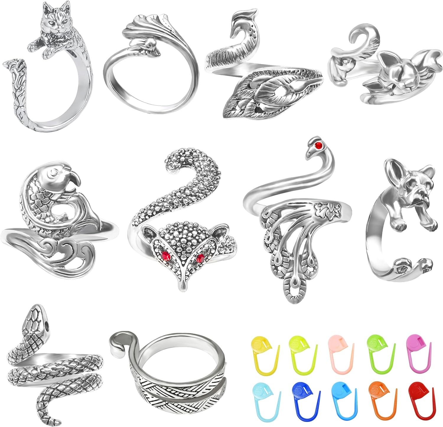 TUUXI 10pcs Crochet Rings Tension for Finger Crocheting...