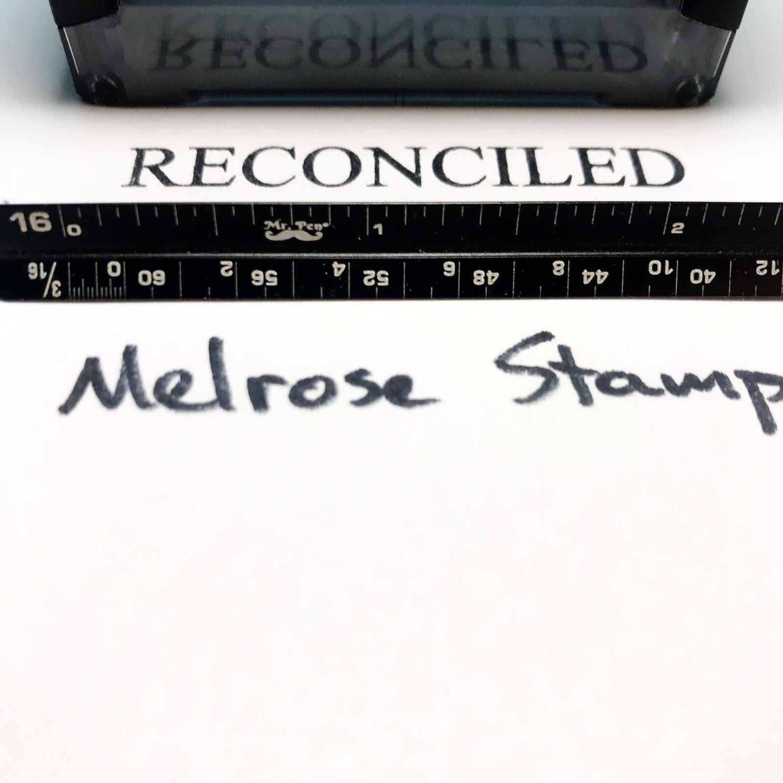 Reconciled Rubber Stamp Black Ink Self Inking Ideal 4913