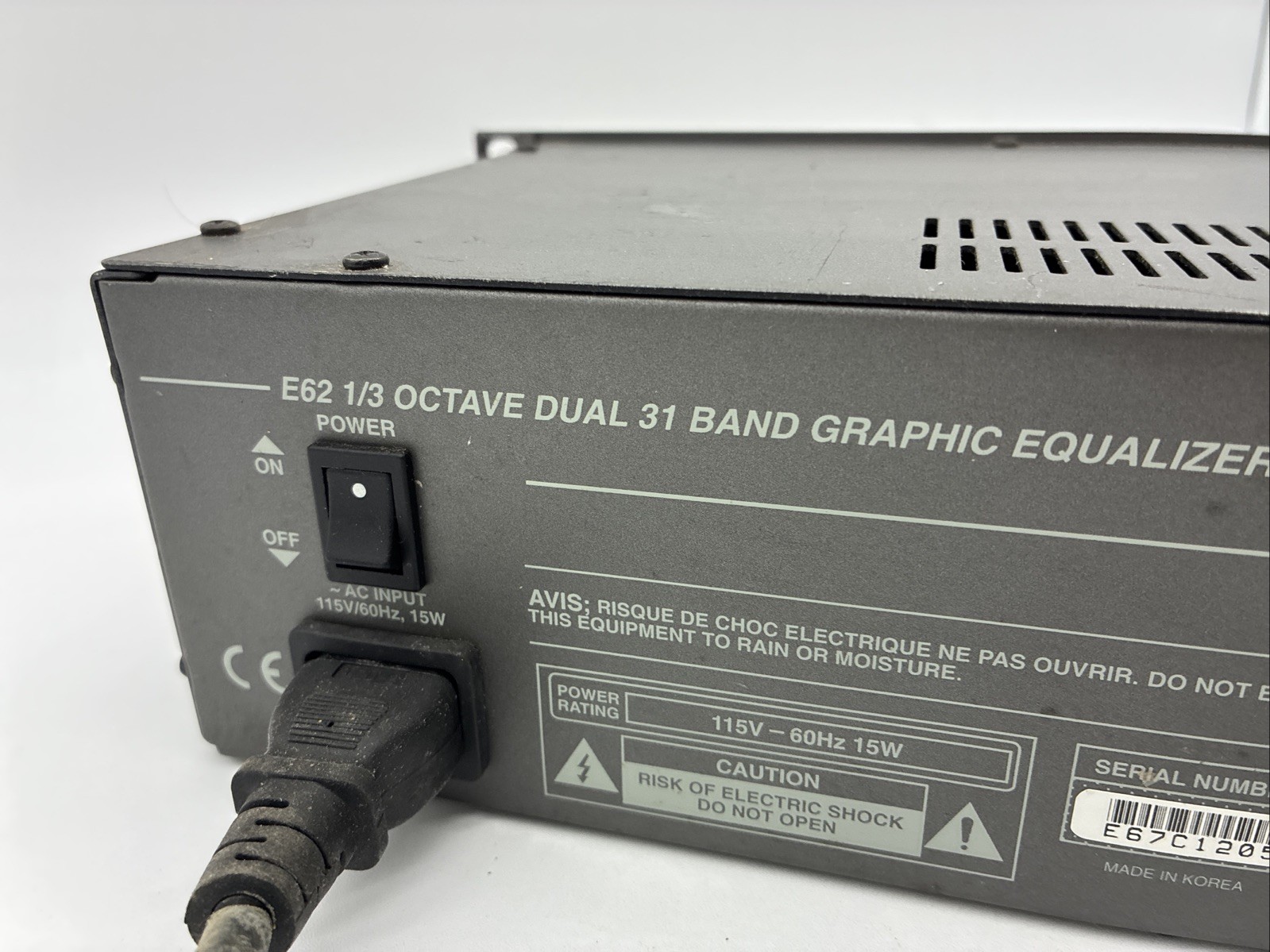Samson E62 1/3 Octave Dual 31 Band Graphic Equalizer