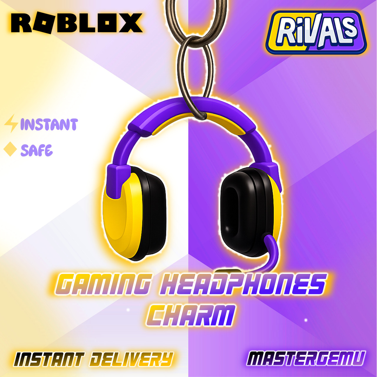 Roblox Rival Gaming Headphones Charm - AUTOMATED INSTANT DELIVERY - Redeem Code