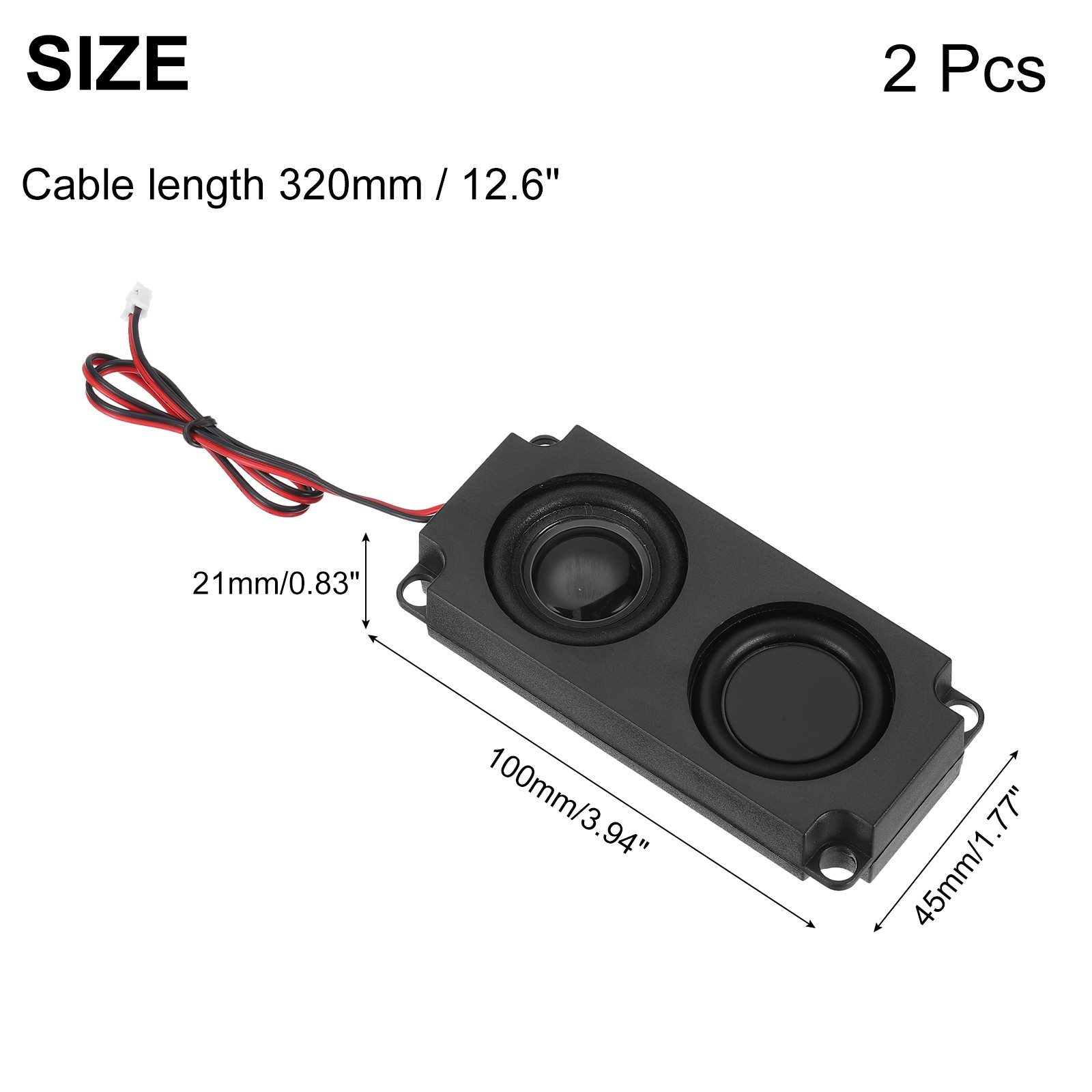 2 Pieces Mini Speaker 5 Watt 8 Ohm with Wire for Terminal