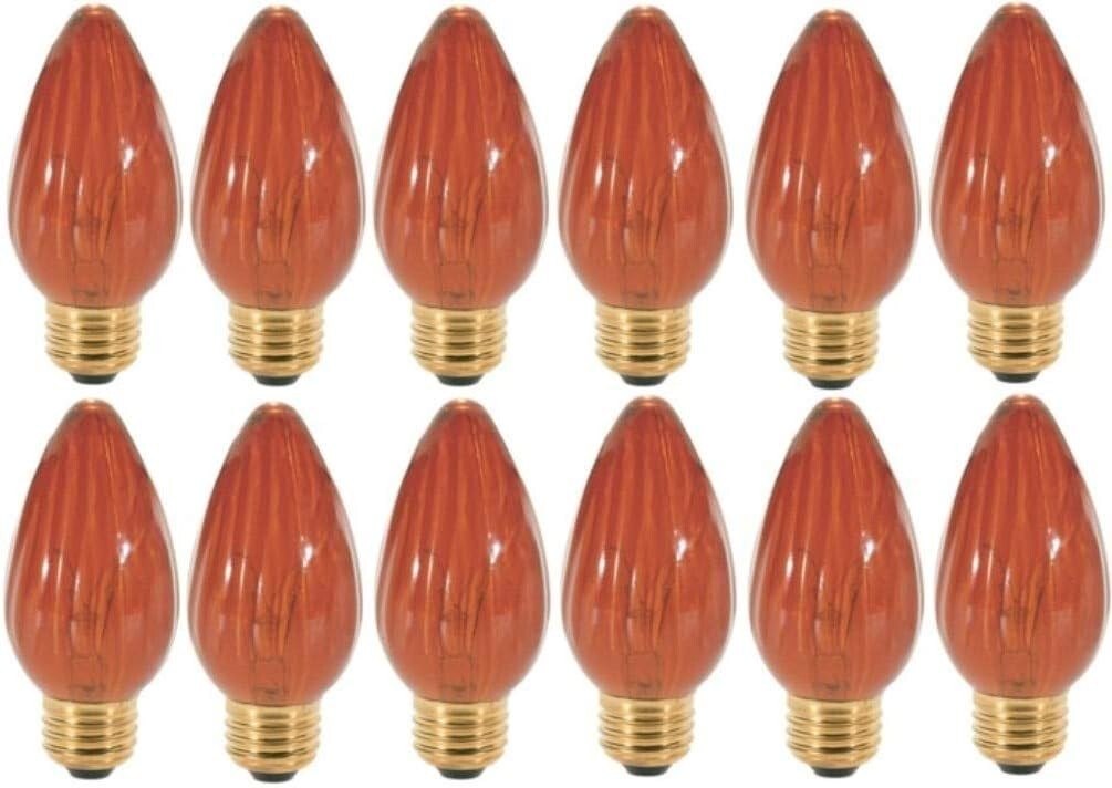 Satco S3370 - 40 Watt F15 Amber Decorative Light bulb - 120 Volts -  12 Pack