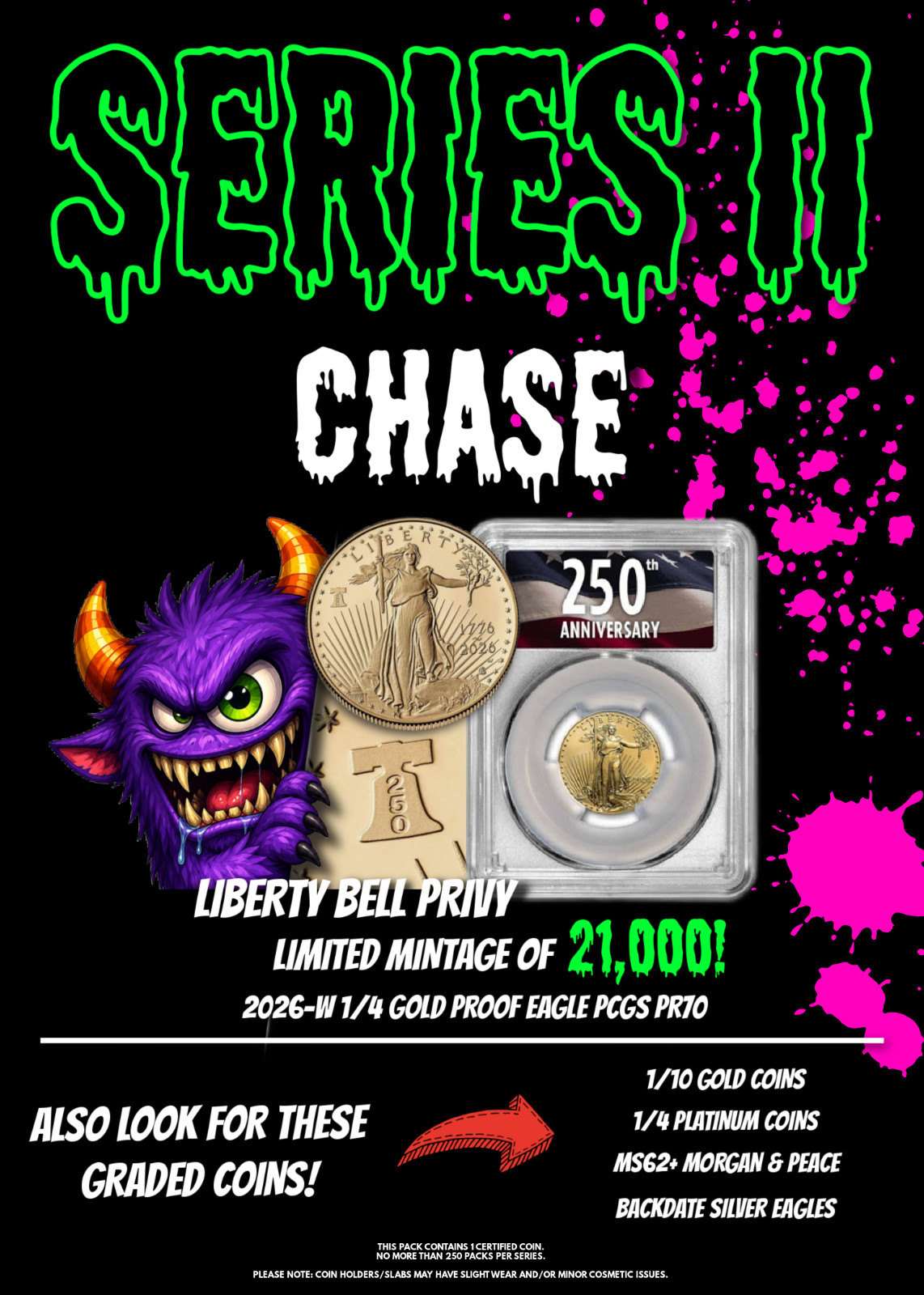 Mystery Slabbed Coin Packs 1 Coin Per MonsterRipz $1700 CEILING SERIES 2 OUT NOW