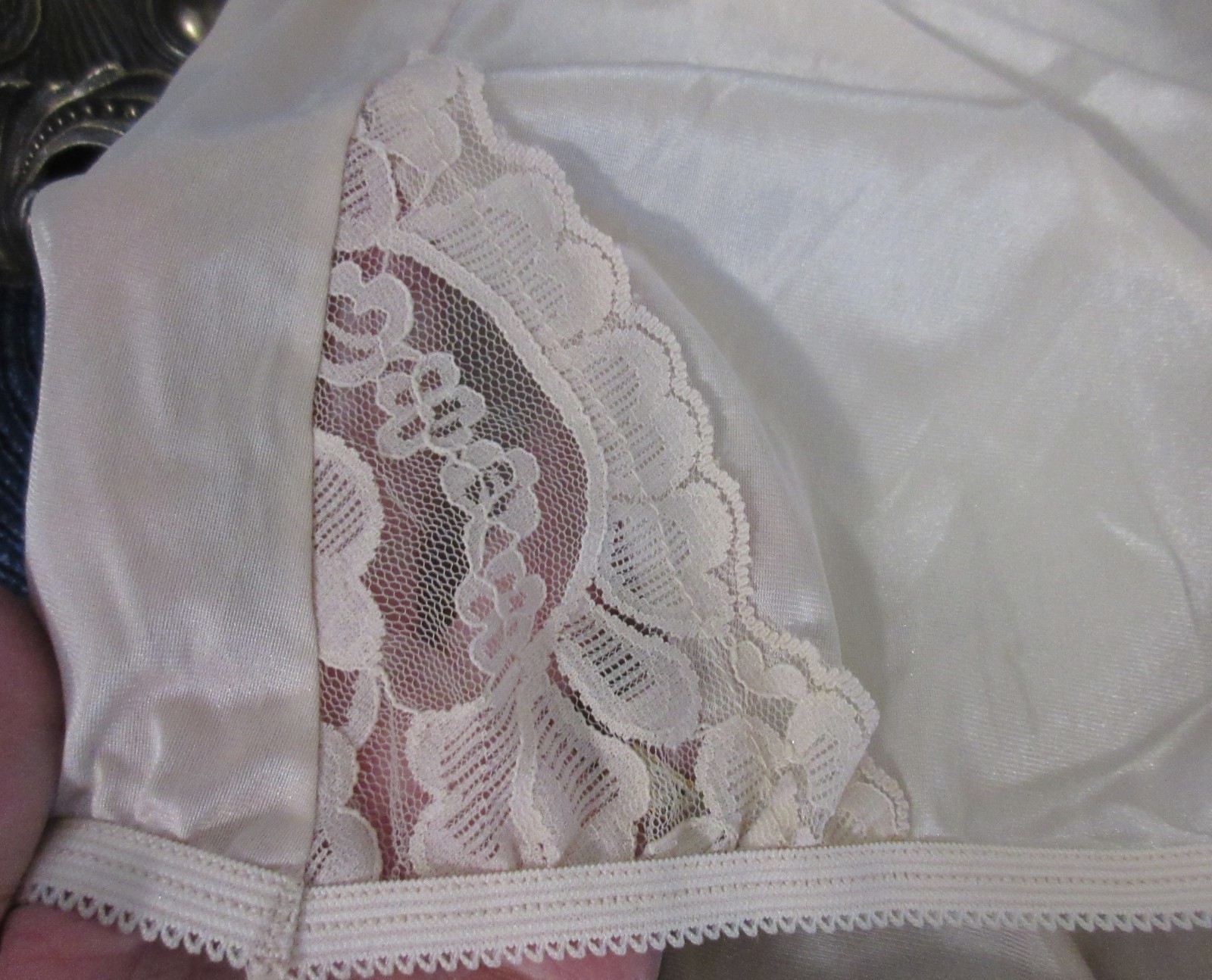 vtg NOS ELEGANT FAWN SISSY hi waist DELICATE LACE leg panties sz 12/ 5x
