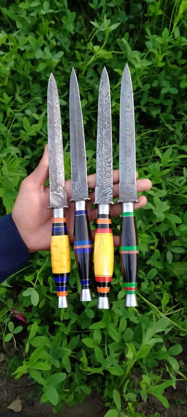 Premium Hand Forged Damascus Steel Commando Army Dagger/Dagger Knife Lot of 4
