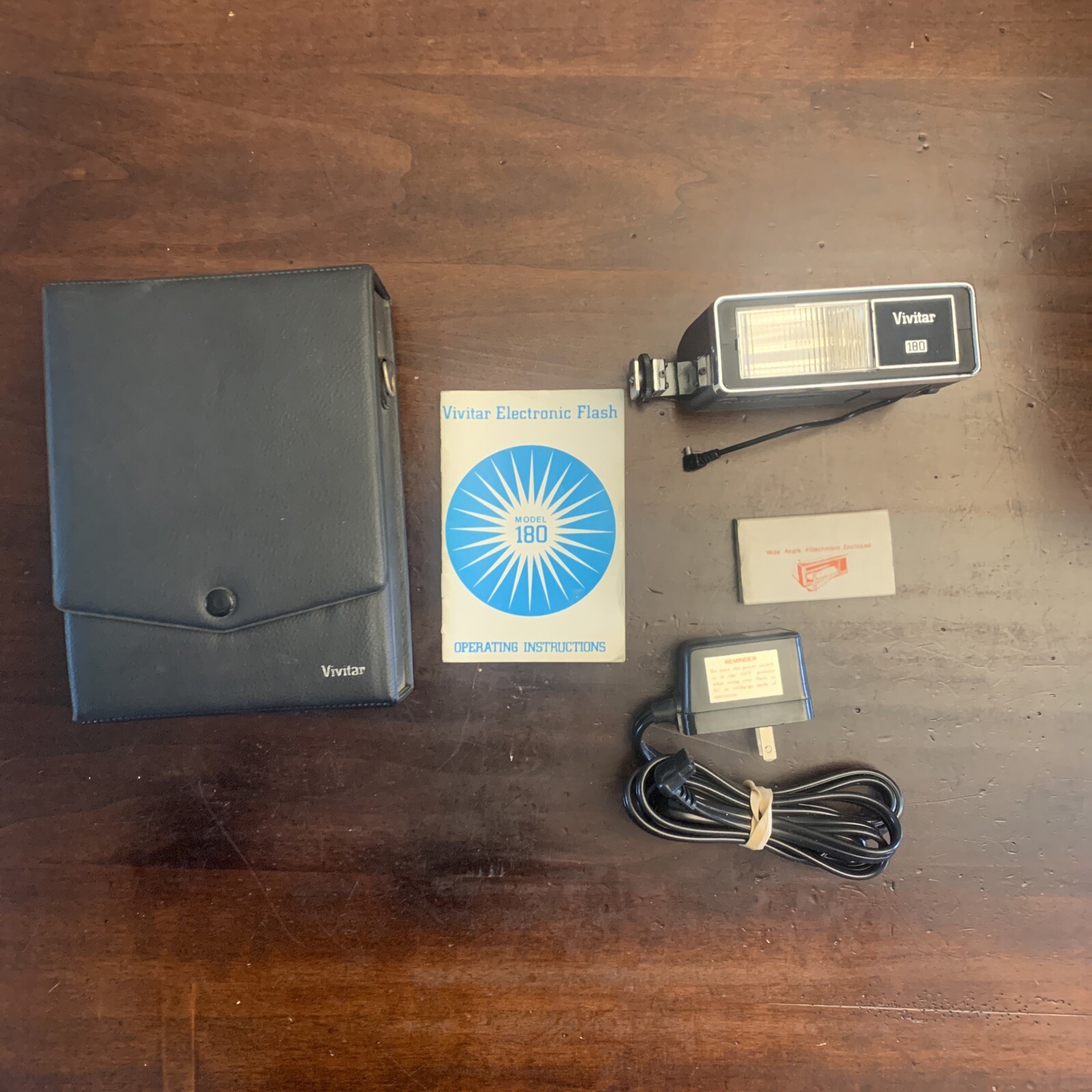 Vivitar Electronic Flash Model 180 With Charger Instructions And Case