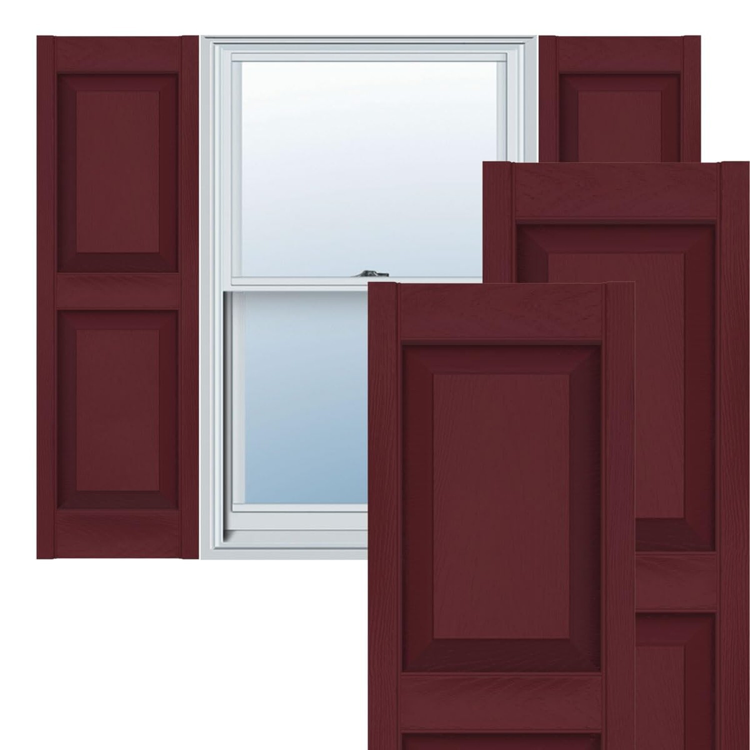 Ekena Millwork Lifetime Vinyl LP2S14X03500WN Standard Two Equal Panel Vinyls,...
