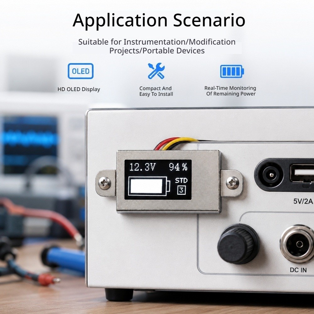 Mini Voltage Capacity Meter 0.5 Inch OLED Display 1-6S Li-ion Battery Tester