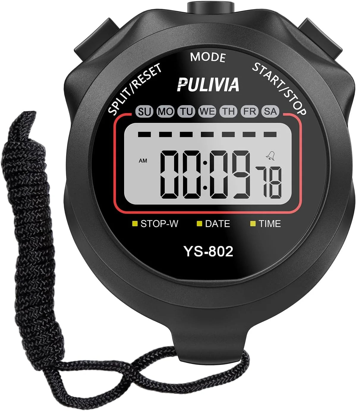 Sports Stopwatch Timer, Single Lap Split Digital Stop Watch for Sports Kids Coac
