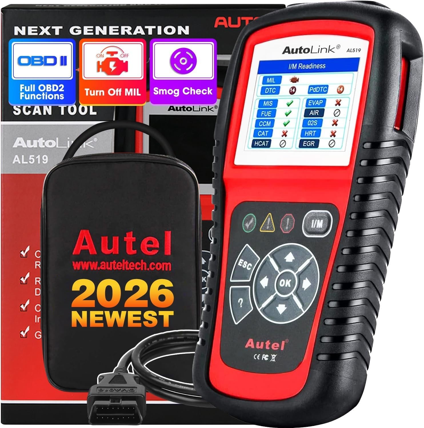 Autel AutoLink AL519 OBD2 Scanner Enhanced Mode 6 Check Engine Code Reader DTC