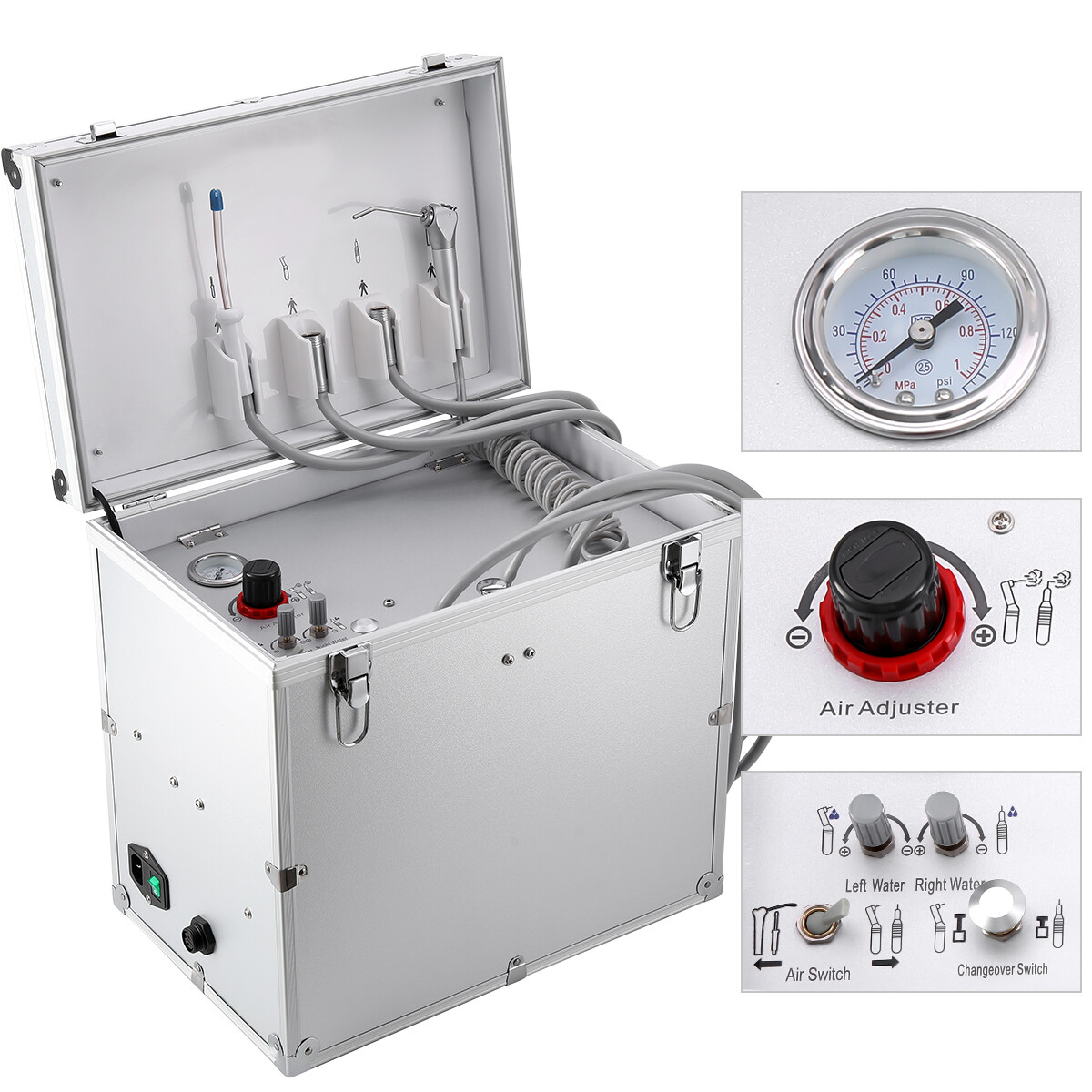 Dental Delivery Unit Syringe Suction Air Compressor / Folding Chair Turbine Unit