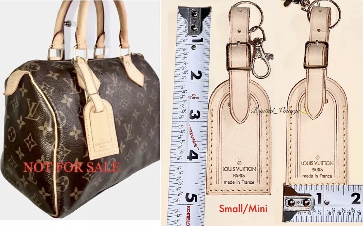 Louis Vuitton Name Tag Beige w/ Strap 1 Set AUTHENTIC Poignet Small