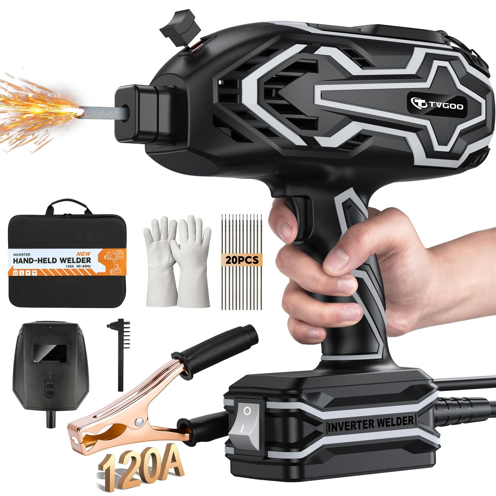 Portable Handheld Welding Machine - Digital Display & Memory Function, 120A 1...