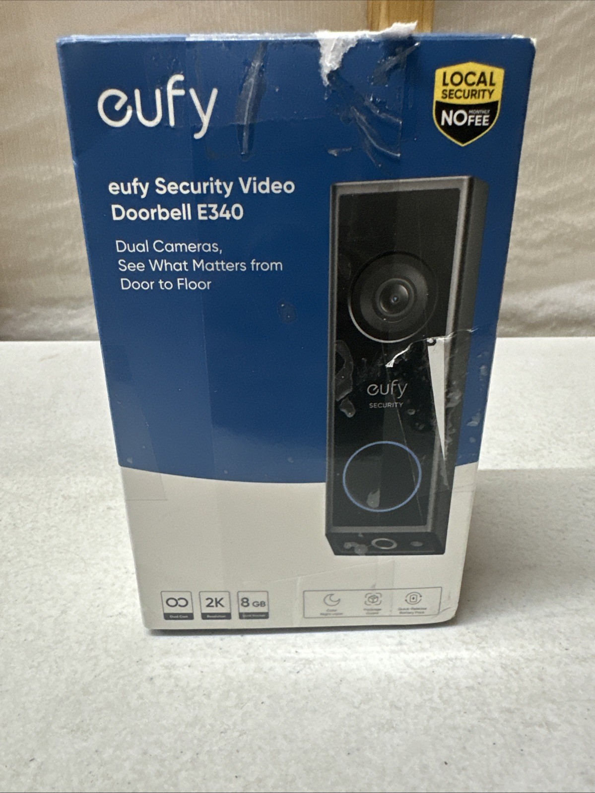 eufy Security E340 Video Smart Doorbell - Black (FOR PARTS!)