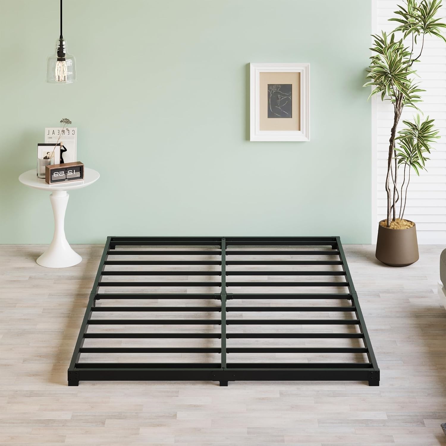 3 Inch Low Twin Bed Frames Heavy Duty Metal Platform No Box Spring Needed Easy