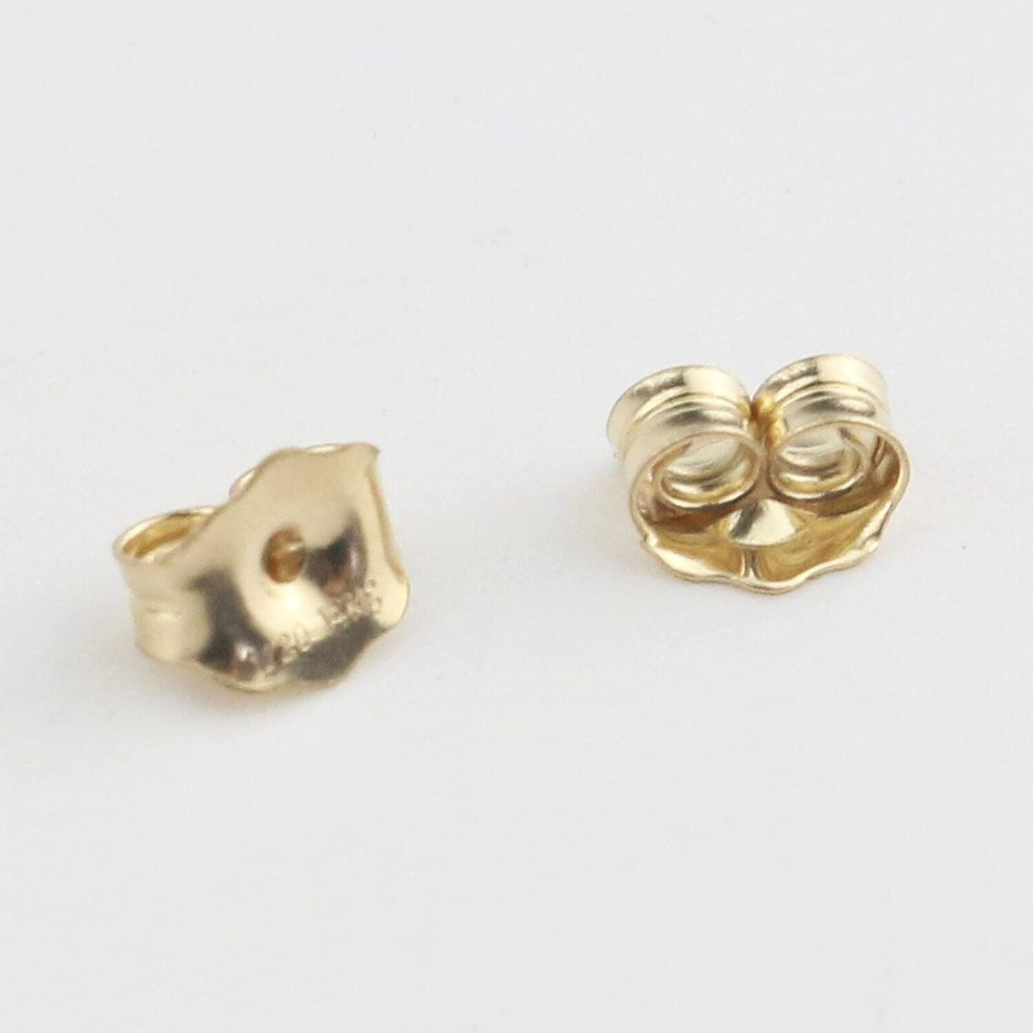 Luxurious 14K Gold Ear Locking Backs - Polished Finish for Stud Earrings