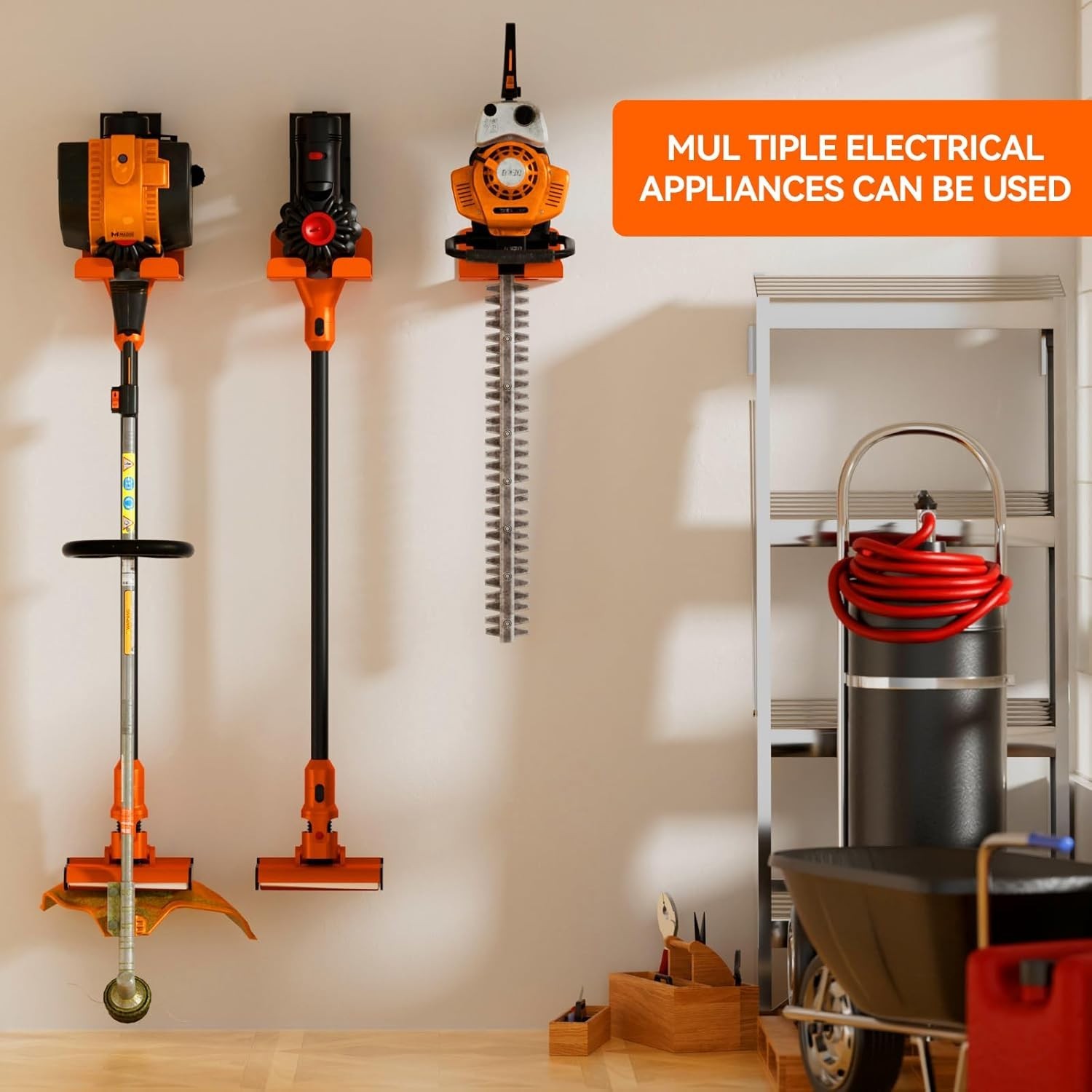 Efficient Garage Trimmer Rack - Protects Tools & Organizes Space Seamlessly