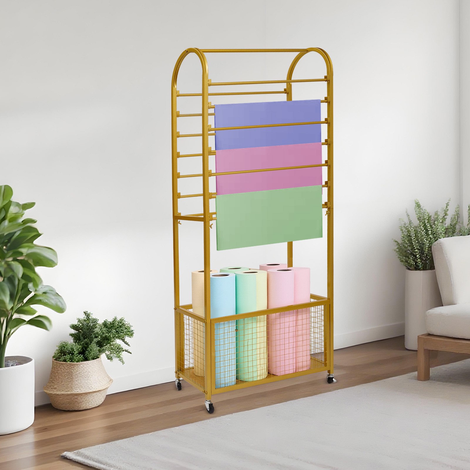 Flower Wrapping Paper Storage Stand Holder Organizer Rack Ribbon Display Stand