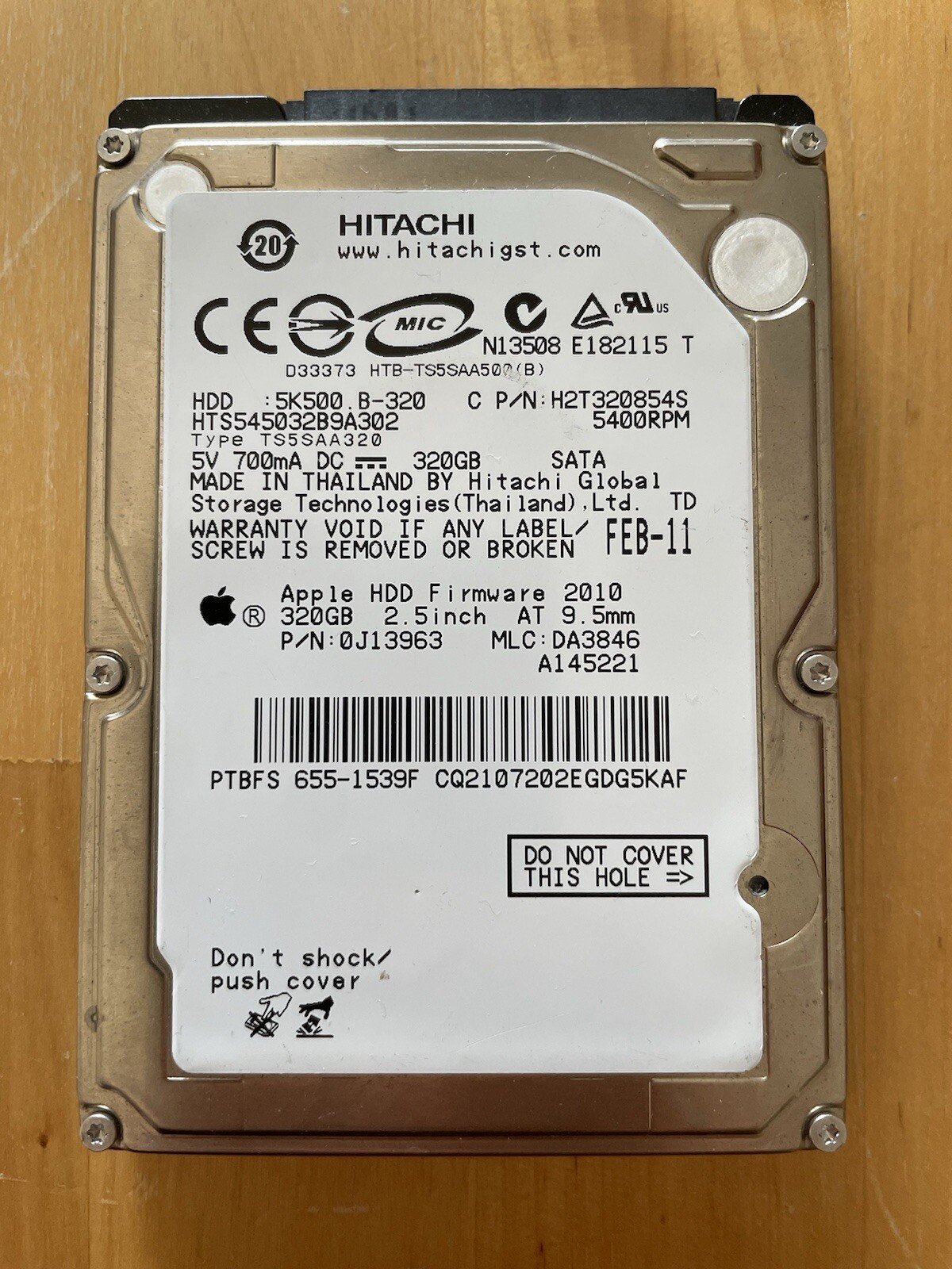 Hitachi HTS545032B9A302 - 320GB SATA 5K500 B-320 5400RPM Hard Drive 320GB
