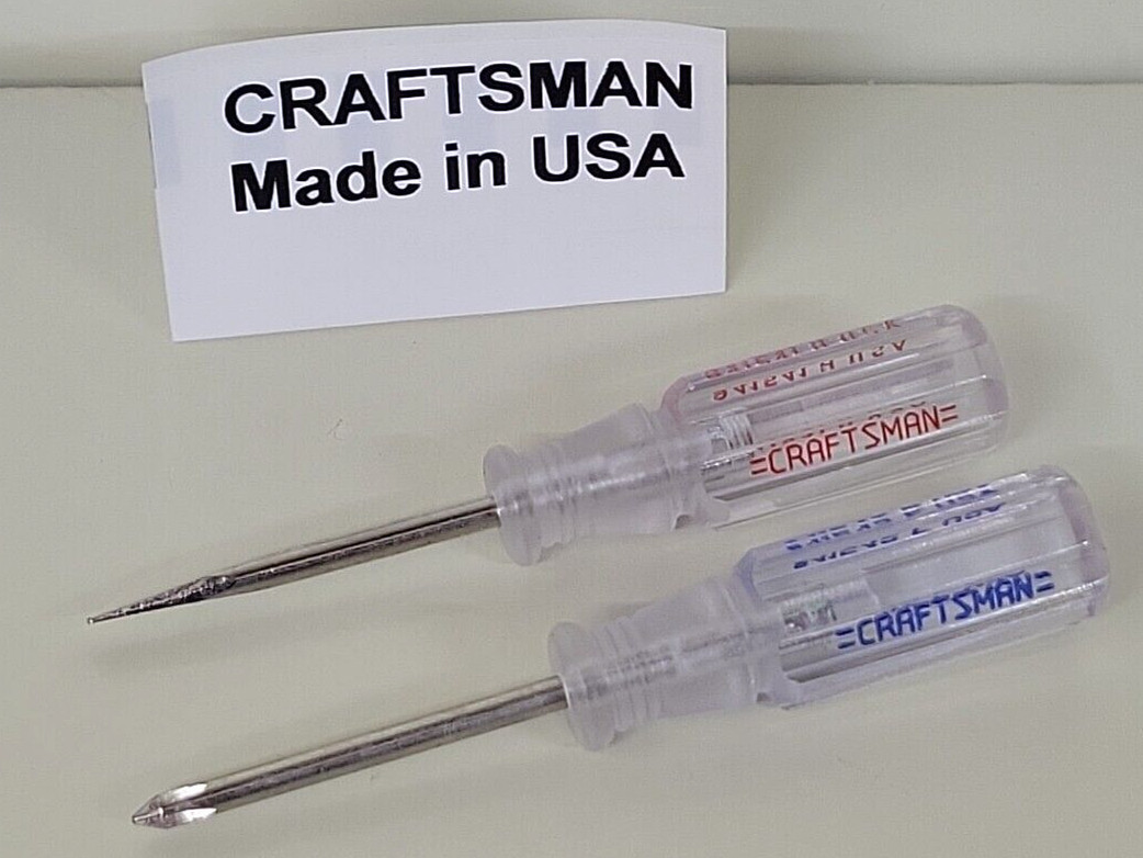 Craftsman Small Mini Phillips Flat Slotted Screwdriver Set 0 41541 41542 NOS USA