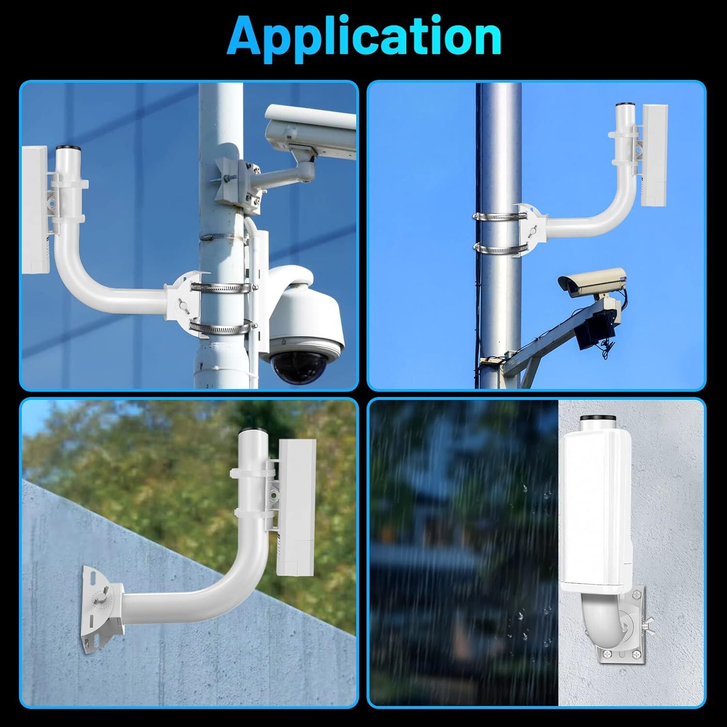 Universal Wireless Bridge Bracket Mount, 2-Pack J Pole Mounts 150° Adjustable