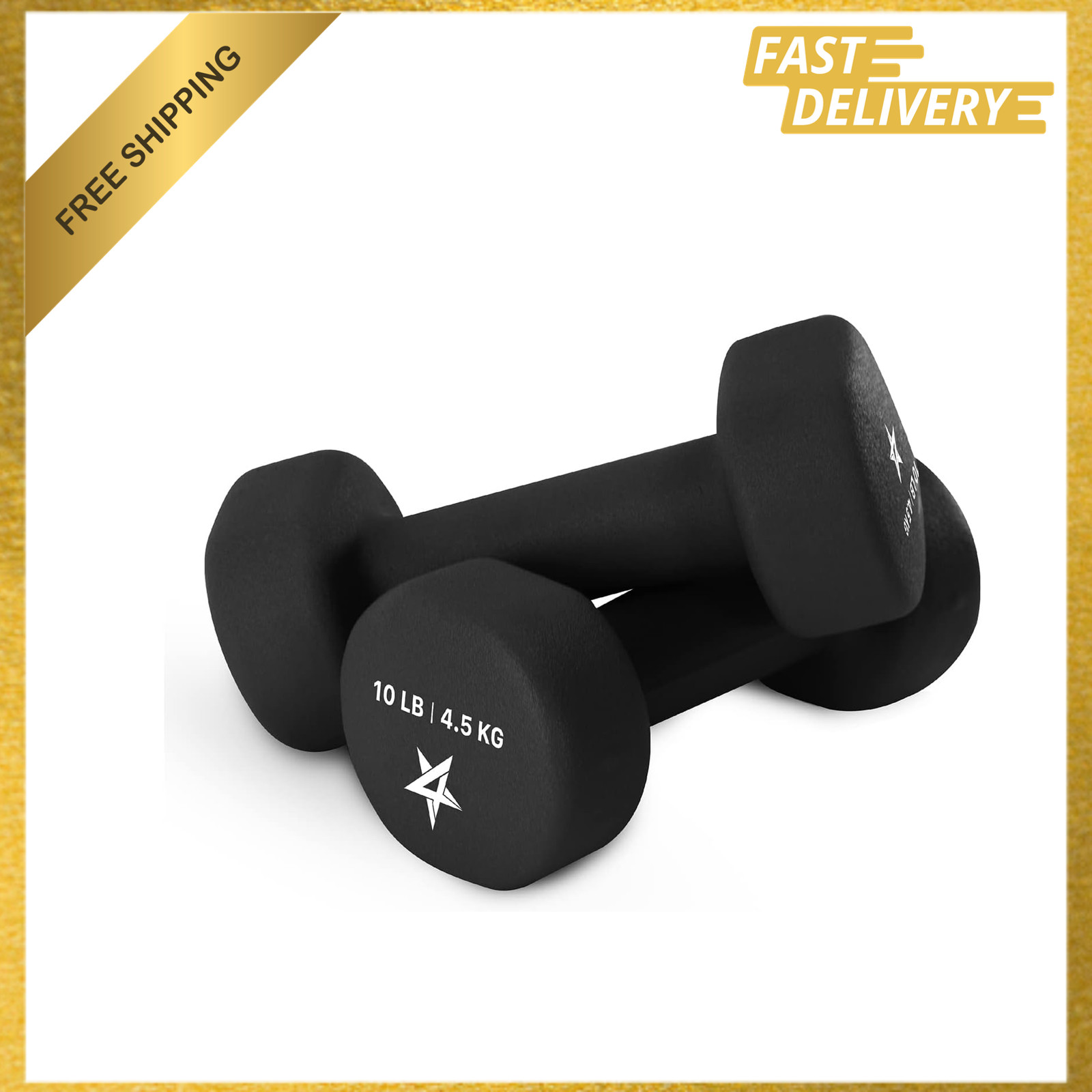 Neoprene Coated Dumbbell Hand Weights Set of 2, Multiple Weights Colors, Anti