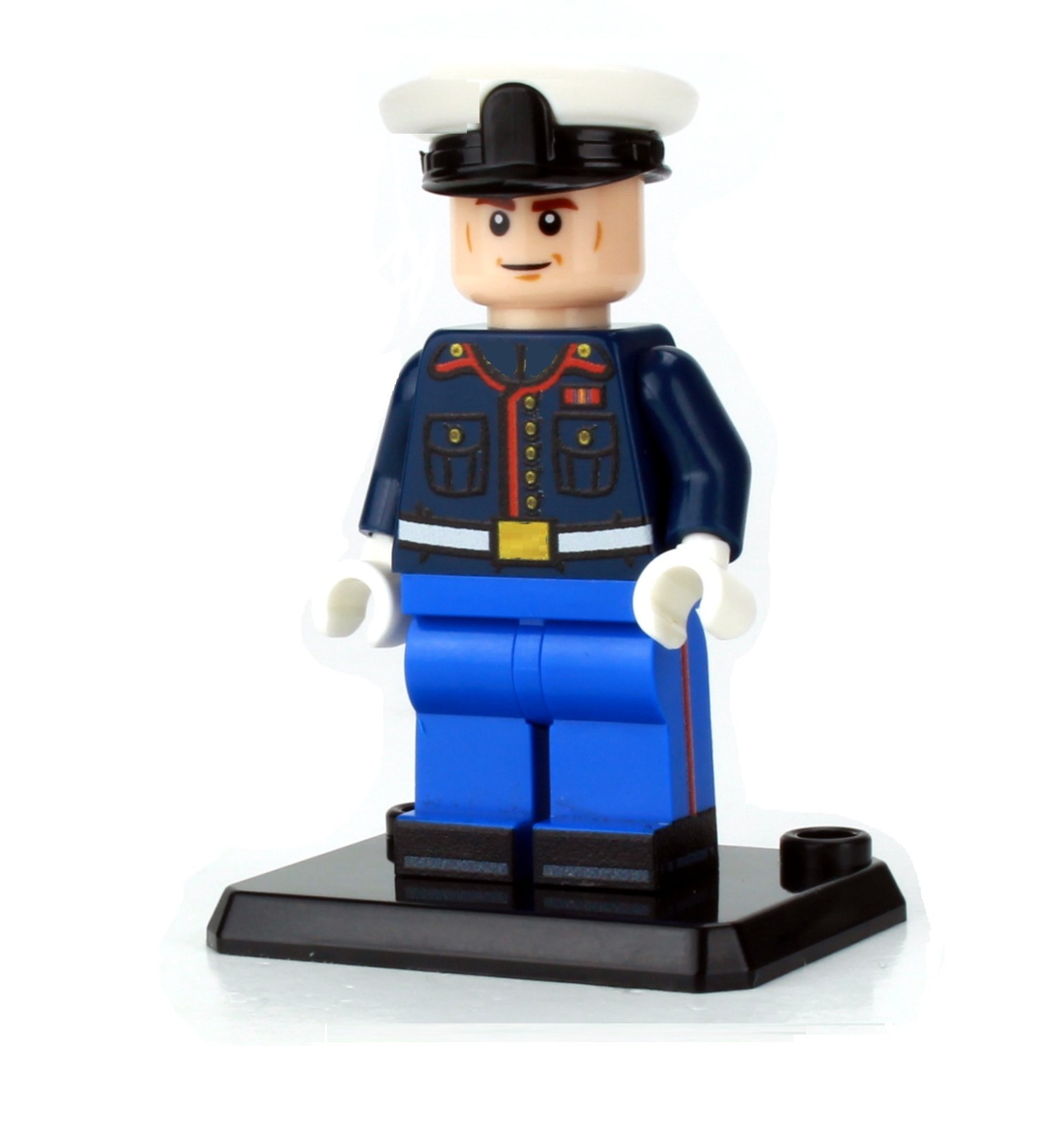 Battle Brick Collectible Dress Uniform marine made w/ real LEGO® minifig