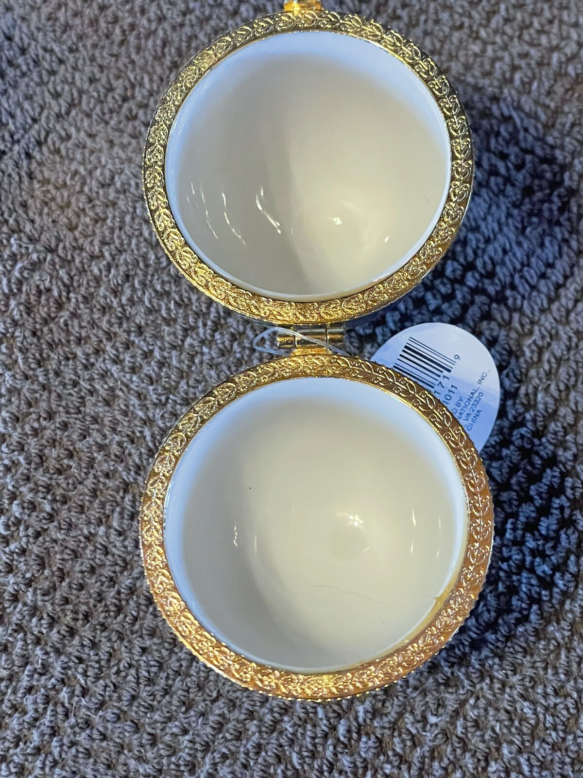 Egg Shaped Ceramic Trinket Box