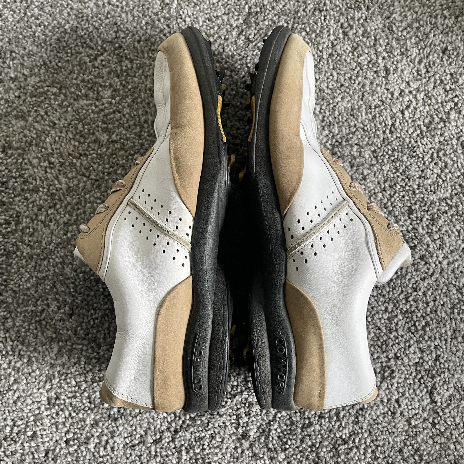 FootJoy Golf Shoes Mens Size 8 M White Leather/ Suede Casual Cleats Sneakers