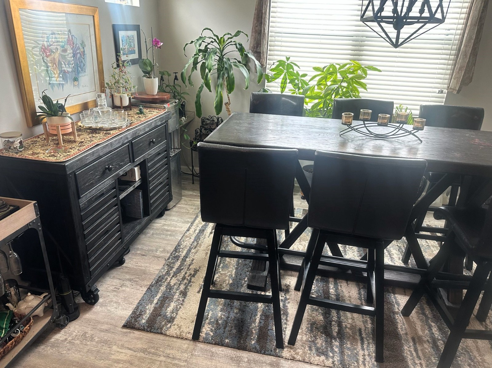 Kitchen Dining Bar height table w 6 Chairs