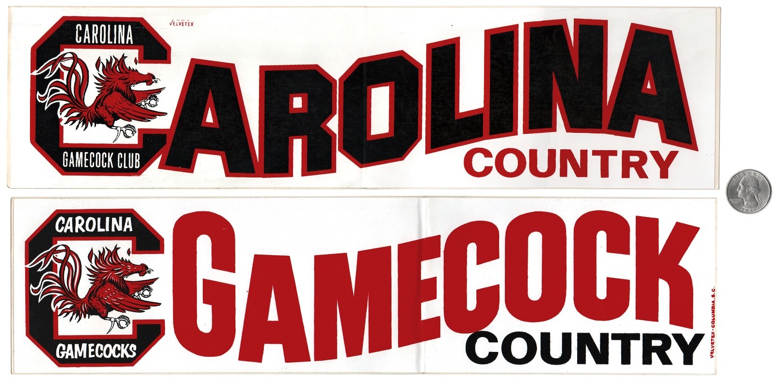 Vintage 1970s Bumper Sticker Lot UNIVERSITY OF SOUTH CAROLINA GAMECOCKS Decals