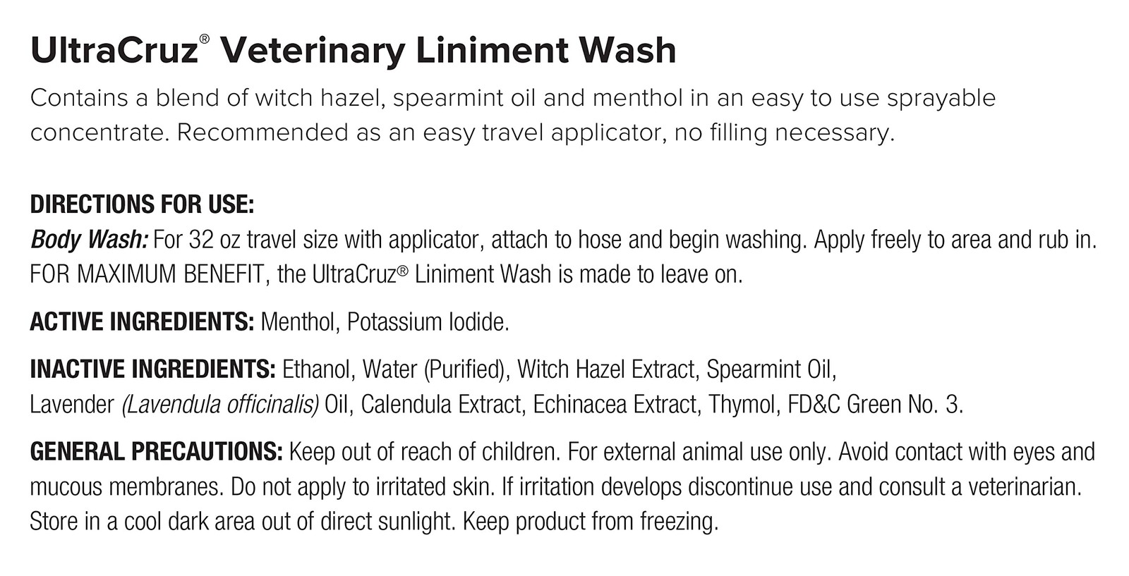 Best UltraCruz Veterinary Liniment Wash for Horses, 32 oz with Travel Sprayer