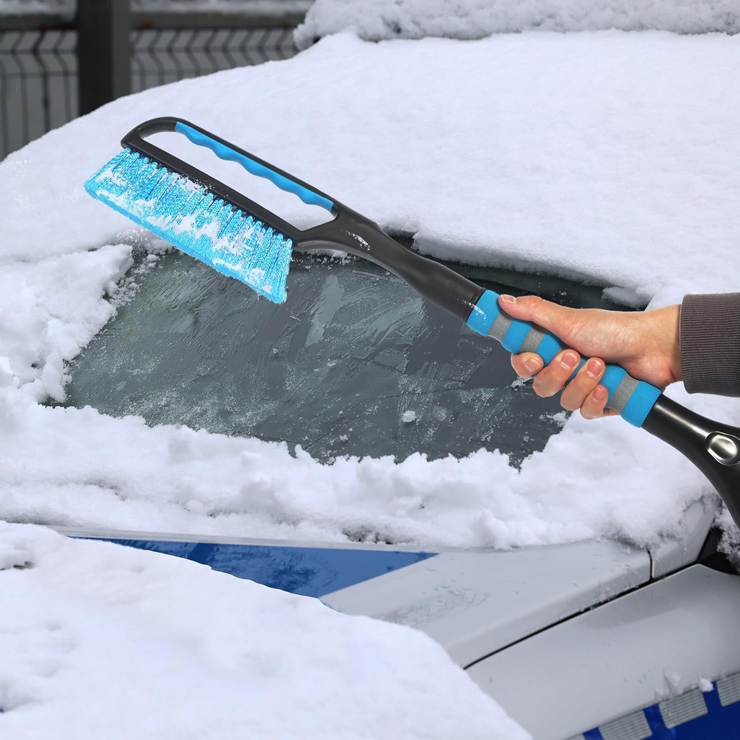 Ergonomic 26.4" Ice Scraper & Snow Brush for Vehicles - Winter Essentials