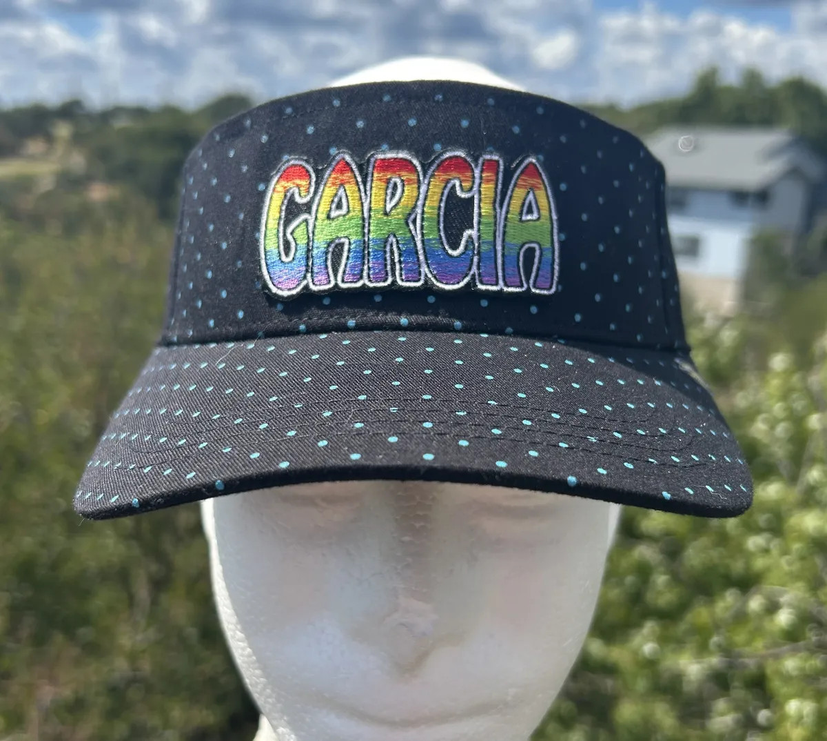 Grateful Dead - "Garcia" Polka Dot Visor - Black / Teal