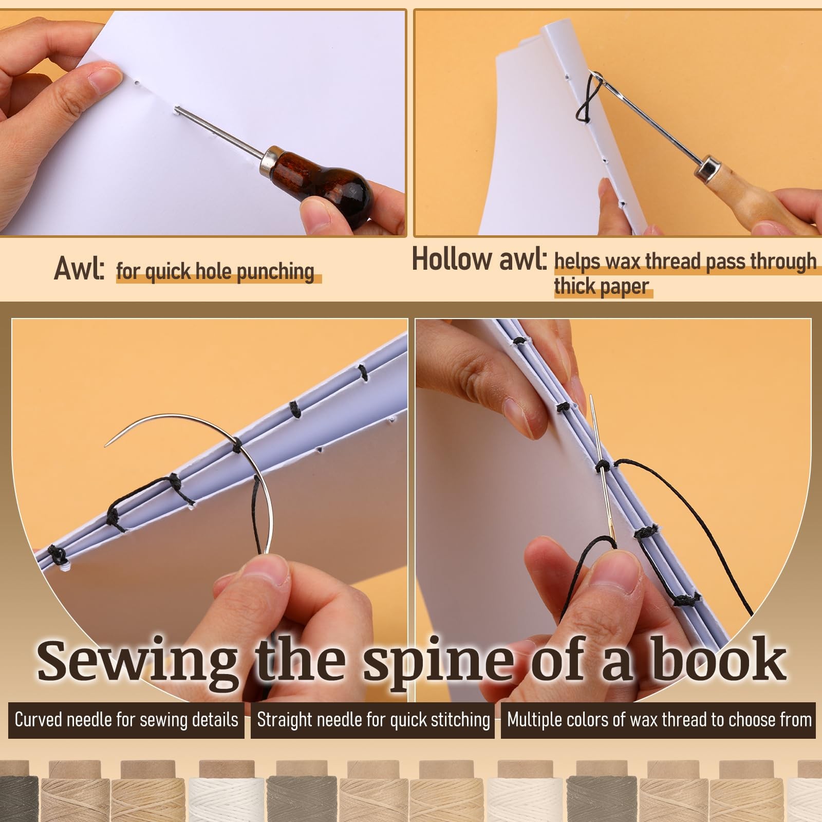 41 Pcs Bookbinding Tools Set 3 Pcs Bone Folder Paper Creaser Paper Folding Tool